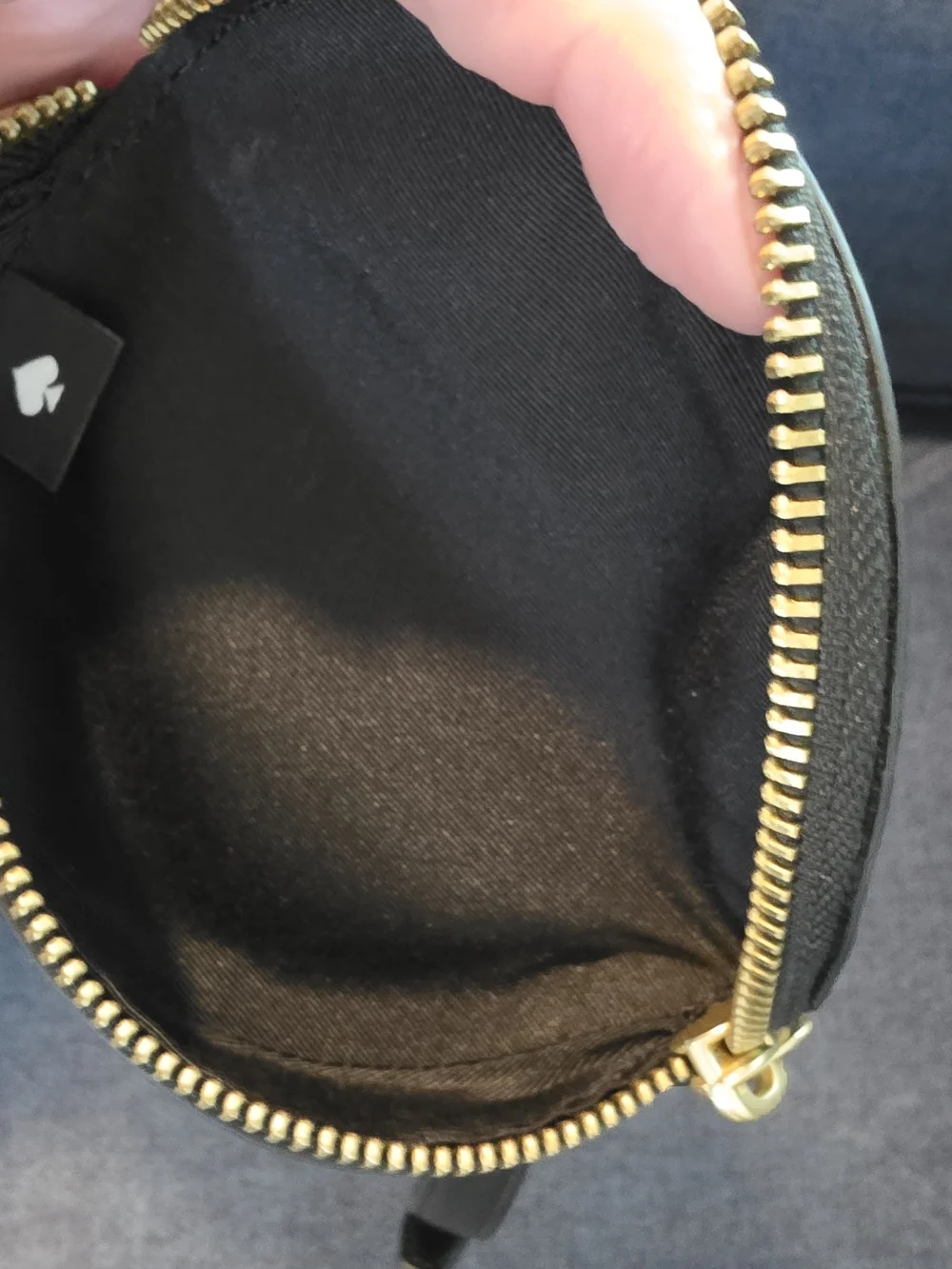 Kate Spade Duo Black Leather Crescent Crossbody Bag with Gold Hardware